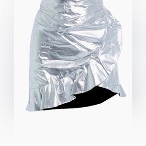 New with tags Isabel Marant silver foil lightweight cotton ruffle skirt. Size 40